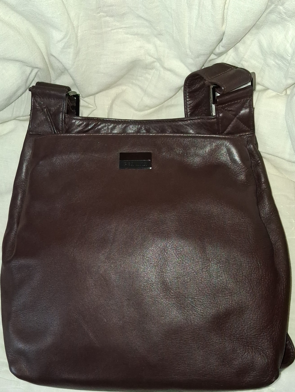 Perlina Dark Brown Leather Shoulder Bag
